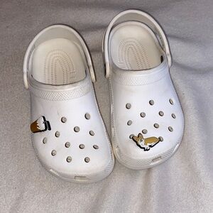 CROCS Kids White Sandals with Cute Charms